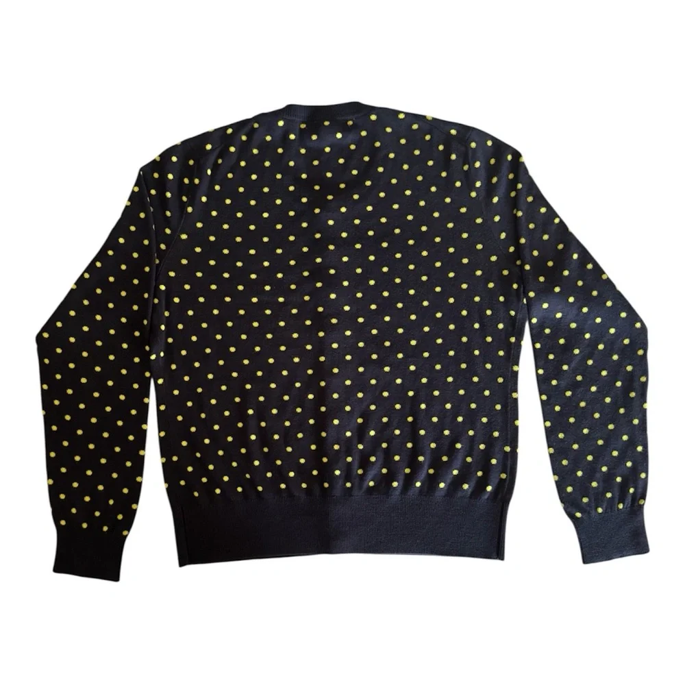 Banana Republic Navy and Yellow Polka Dot Cardigan - Picture 3 of 11